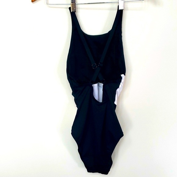 Lauren Ralph Lauren Black Bel Aire Colorblocked Tummy Control Swimsuit Size 2 - Picture 2 of 6